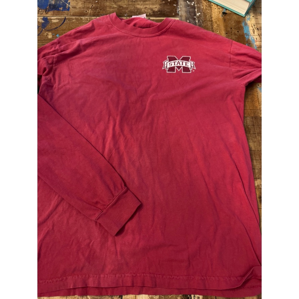 Mississippi State University Long Sleeve Shirt Hail State Maroon Red Mens Large